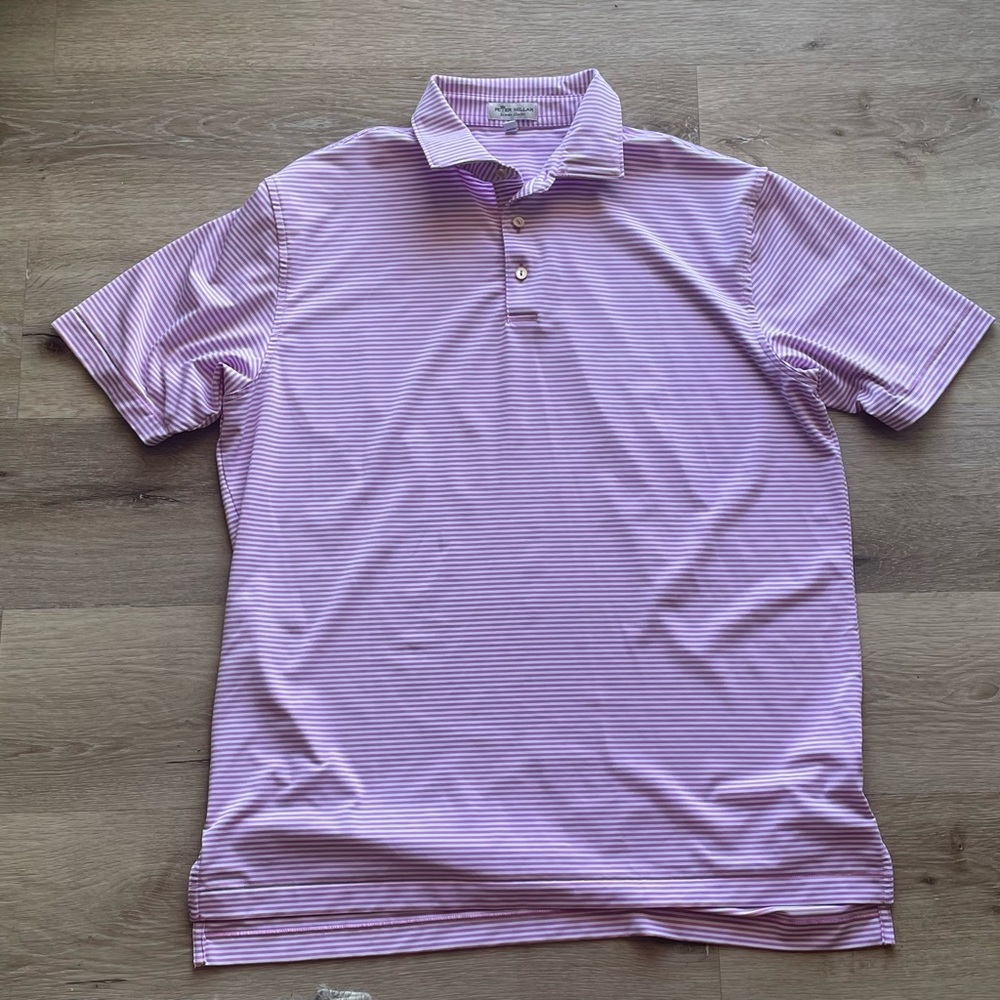 VGUC Peter Millar Lavender striped polo large